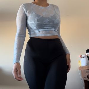 FOREVER 21 Butterfly Mesh Top